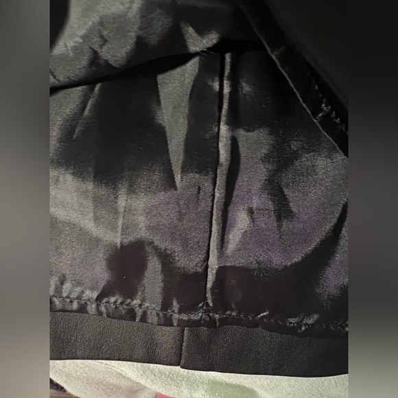 Versona Black Faux Leather Lined Zip-Up Twist-Detail Mini Skirt 6 S - Picture 6 of 8